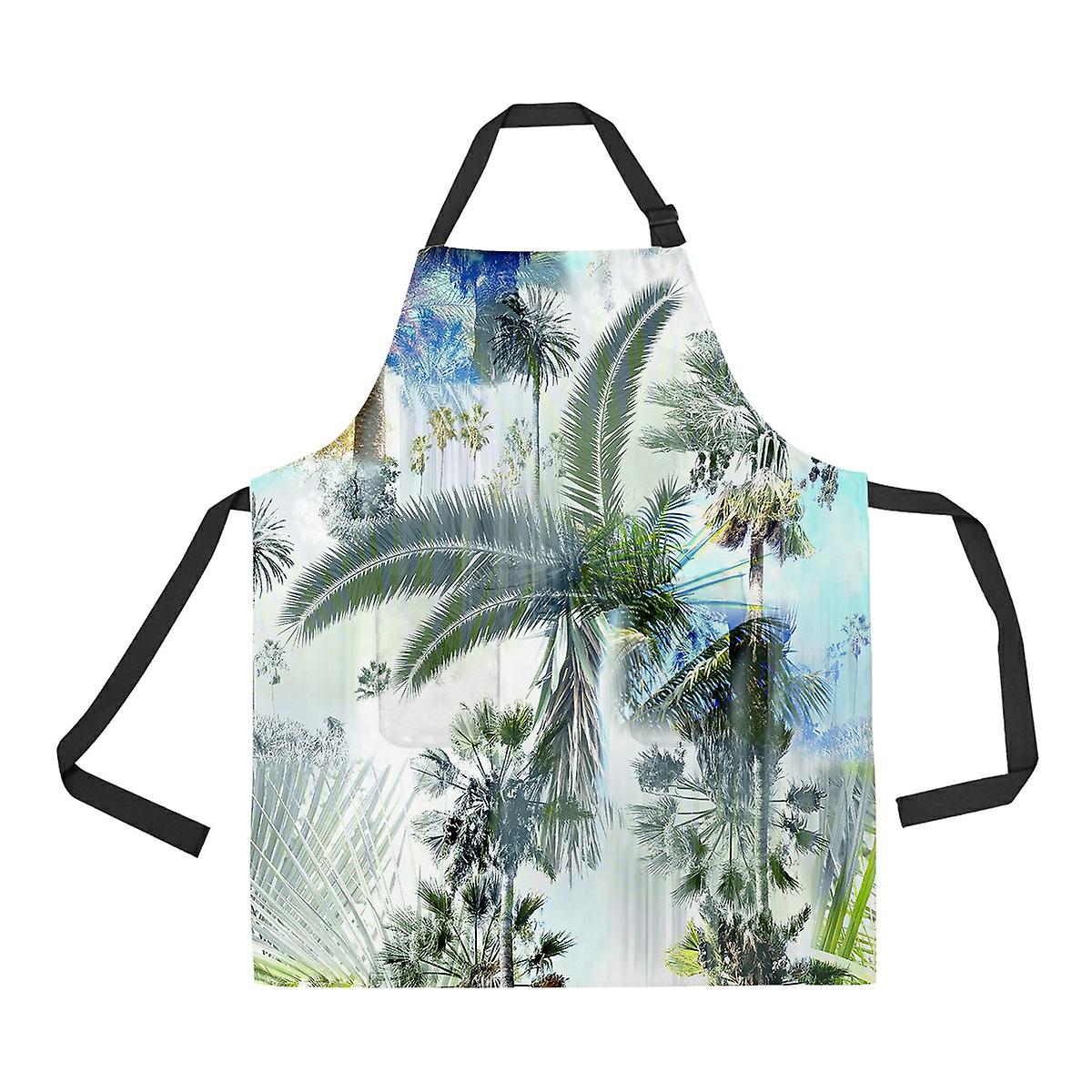 Palm Trees Clip Art Floral Apron Home Kitchen Apron With Pockets