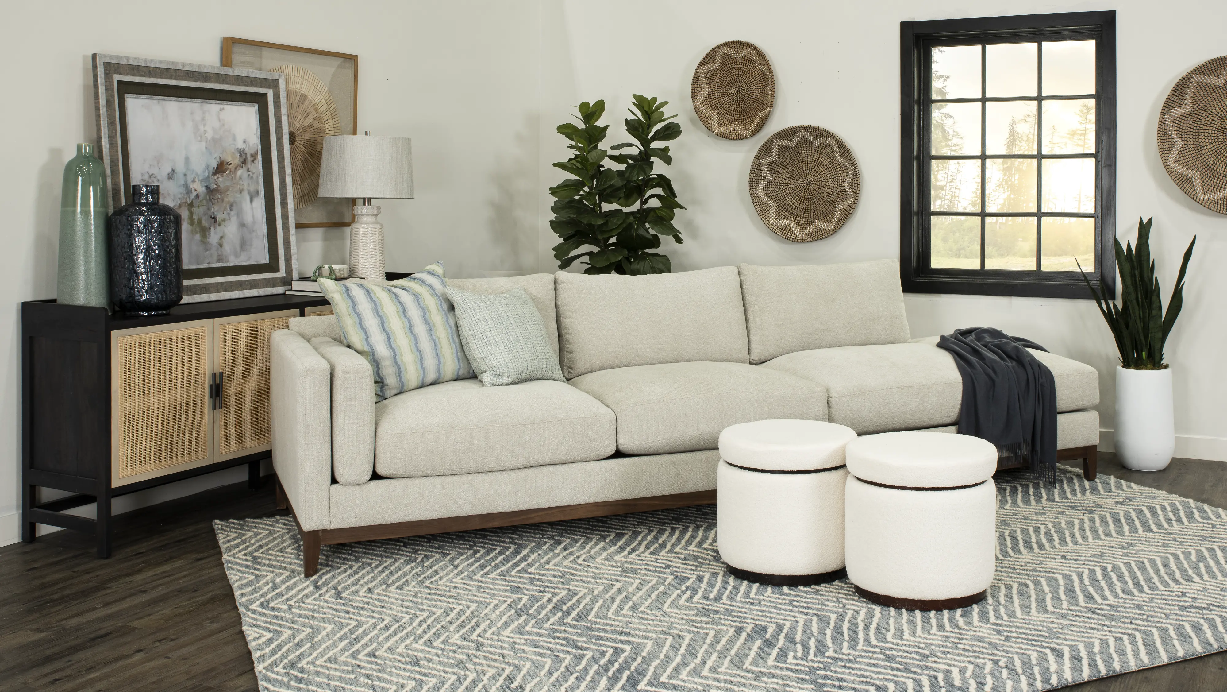 Kelsey Dove Beige 2 Piece Sectional