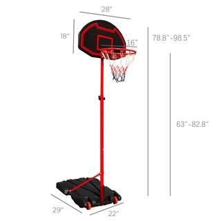 Alpulon Height Adjustable Kids Basketball Hoop Stand with Durable Net Shatterproof Backboard Wheel ZMWV564