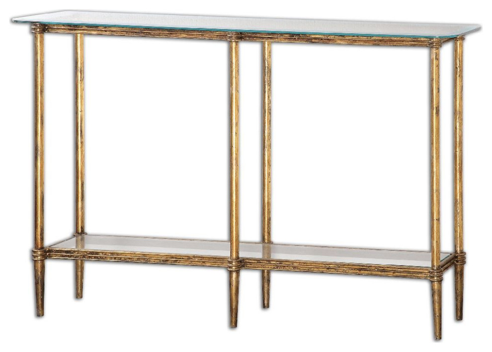 Uttermost Elenio 54 x 32 quotGlass Console Table   Contemporary   Console Tables   by GwG Outlet  Houzz