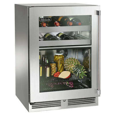 Perlick HP24CO 24 Outdoor Dual Zone Refrigerator/Wine Reserve With Different Door Options