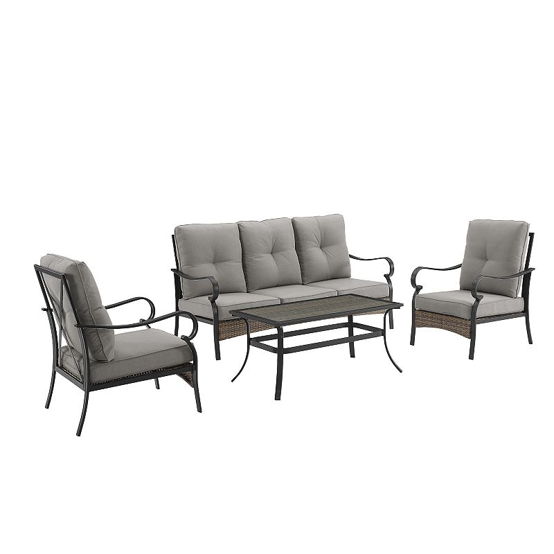 Crosley Dahlia Outdoor Metal and Wicker Sofa 4-pc. Set