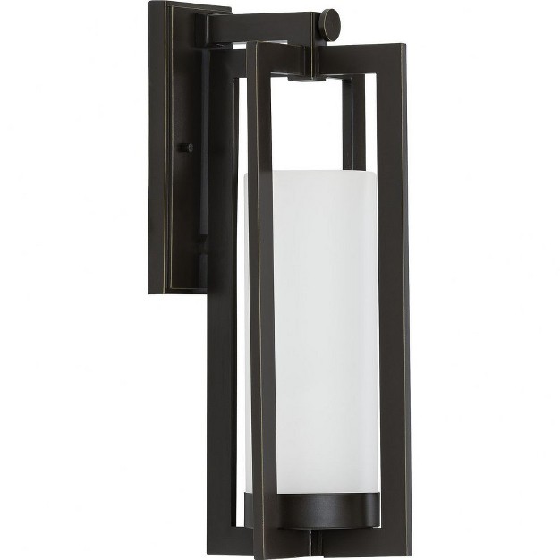 Progress Lighting Janssen 1 light Outdoor Wall Lantern In Oil Rubbed Bronze With Etched Glass Shade