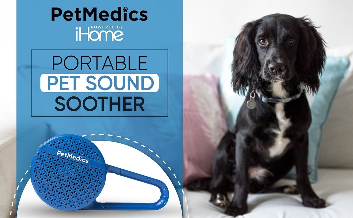 PetMedics Portable Pet Sound Soother Dog Crate and Travel Clip， Blue