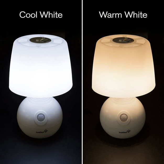 Ivation 12 led Motion Sensing Small Table Lamp Dual Color Range White