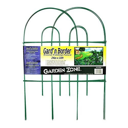 Origin Point Garden Border Round Folding Fence, Green, 24 x 10'