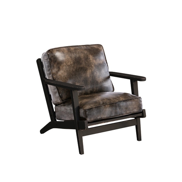 PU Leather Armchair with Removable Cushion