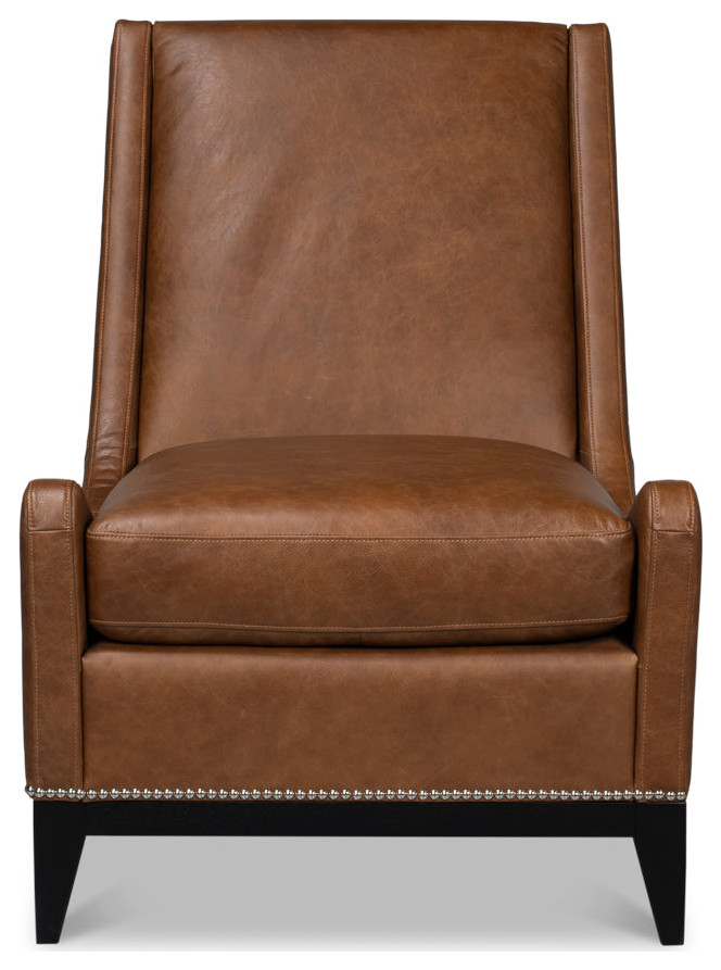 Brandy Slipper Accent Chair In Distilled Leather   Contemporary   Armchairs And Accent Chairs   by Sideboards and Things  Houzz