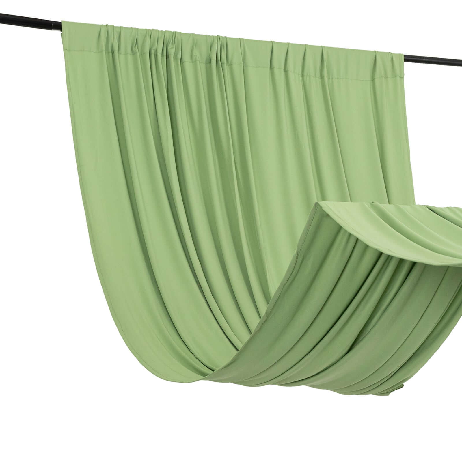 Sage Green 4-Way Stretch Spandex Backdrop Drape Curtain, Wrinkle Resistant Event Divider Panel with Rod Pockets - 5ftx10ft