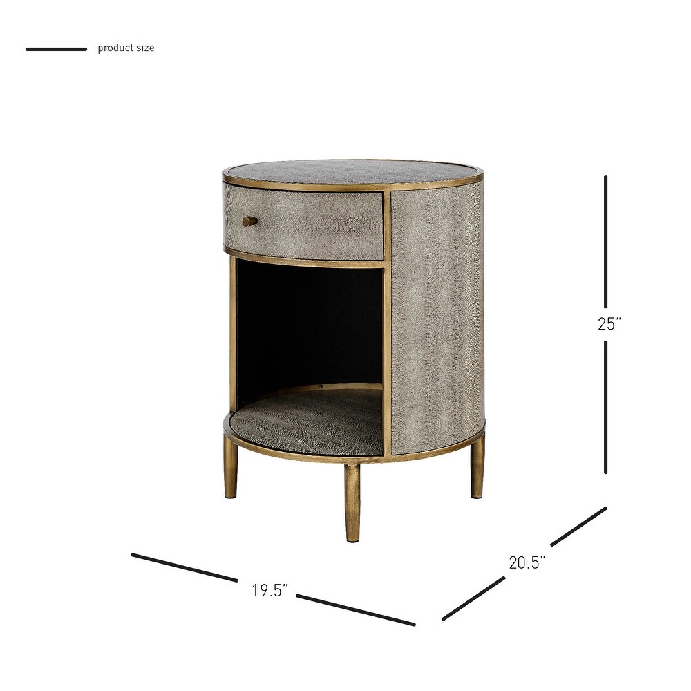 Loretta Faux Shagreen Side/ End Table