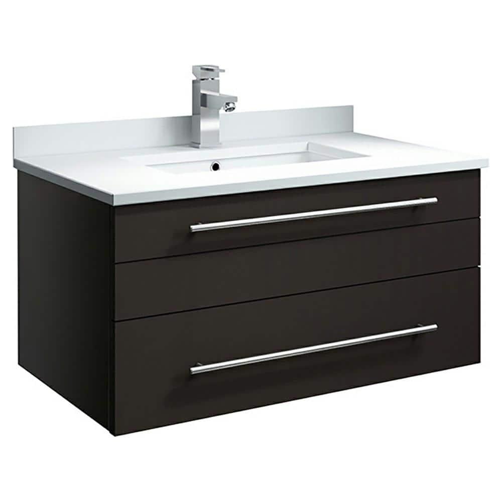 Fresca Lucera 30 in W Wall Hung Bath Vanity Cabinet Only in Espresso