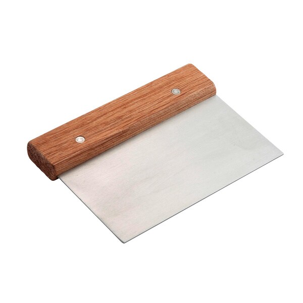 Wood Stainless Steel Pastry Dough Scraper