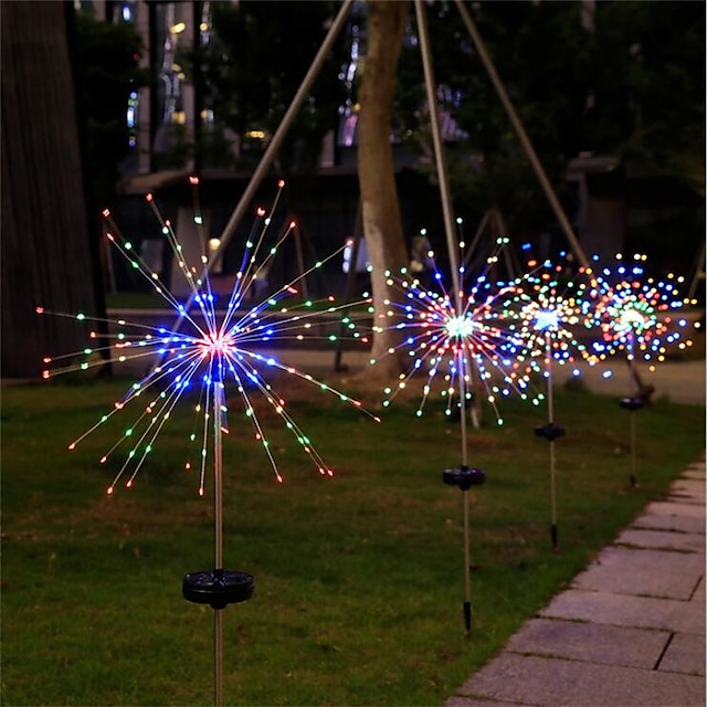 Solar Fireworks Lights 90/120/150/200 LEDS Outdoor DIY Solar Lights Garden Decorative Lights Waterproof Fairy Lights Lawn Lights