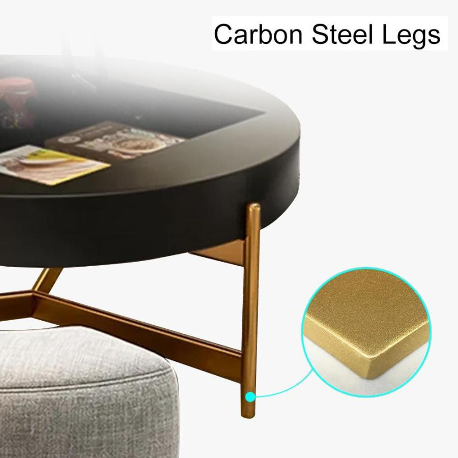 Round Modern Coffee Table With Storage Sintered Stone   Contemporary   Coffee Tables   by Miron Demid LLC  Houzz