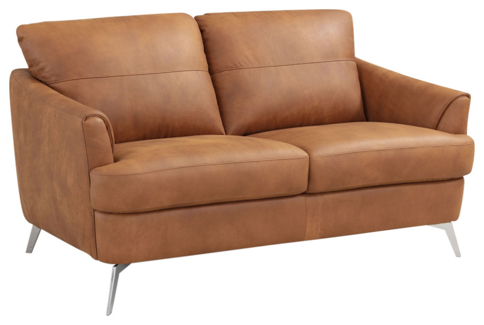 ACME Safi Loveseat  Cappuccino Leather   Midcentury   Loveseats   by Acme Furniture  Houzz