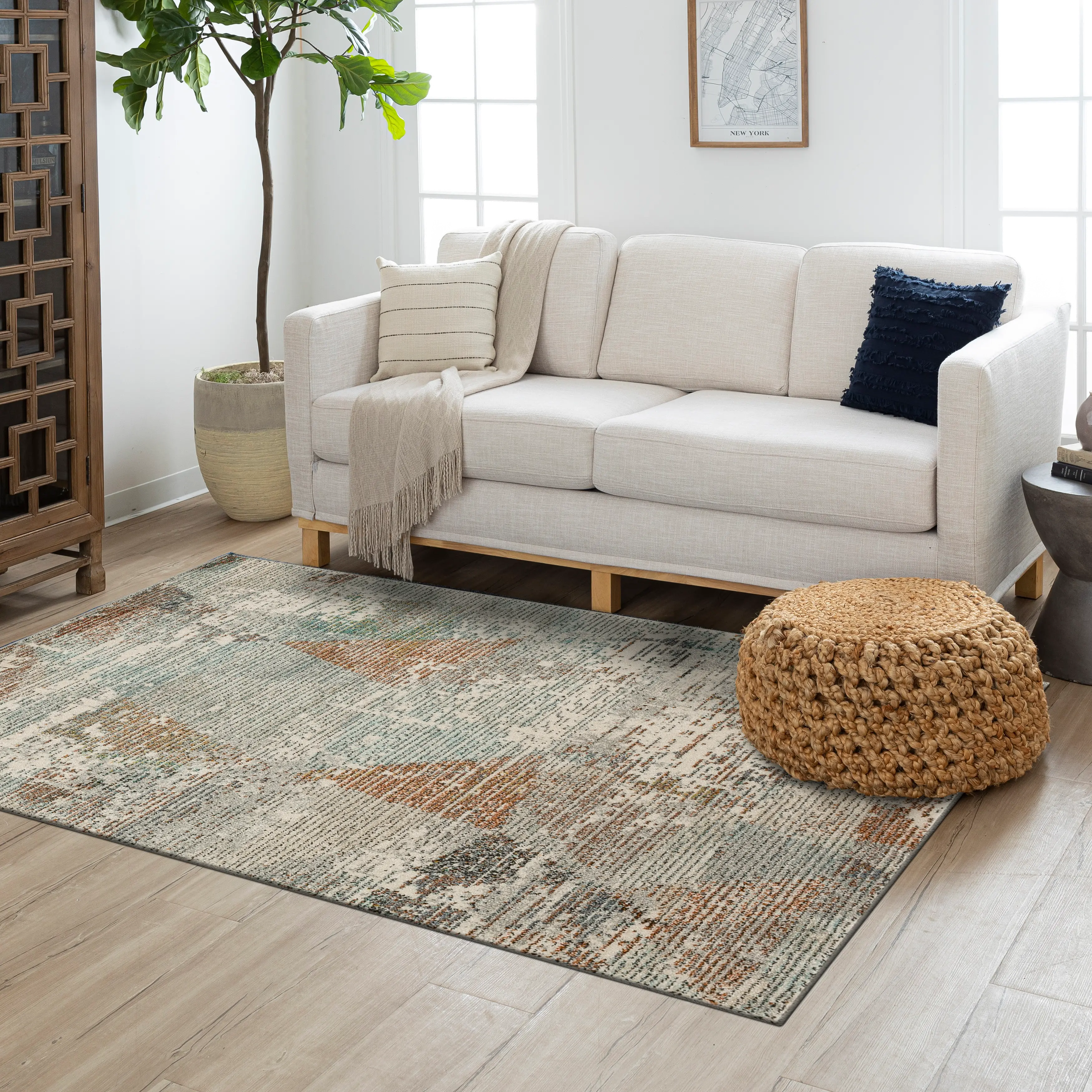 Whimsey 5 x 8 Admiral Abstract Multicolor Area Rug