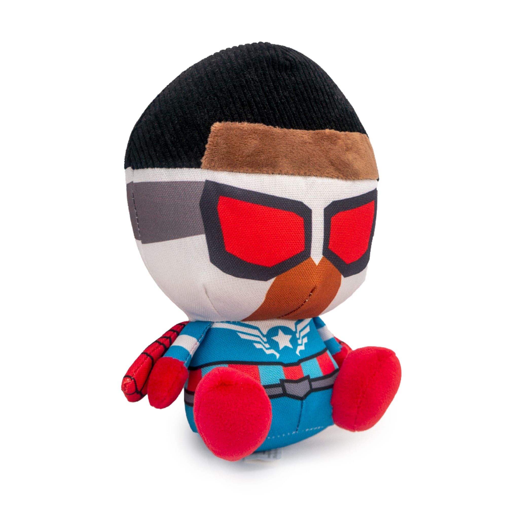 Buckle-Down Marvel Comics Avengers Kawaii Falcon Full Body Sitting Pose Plush Squeaker Dog Toy， Medium