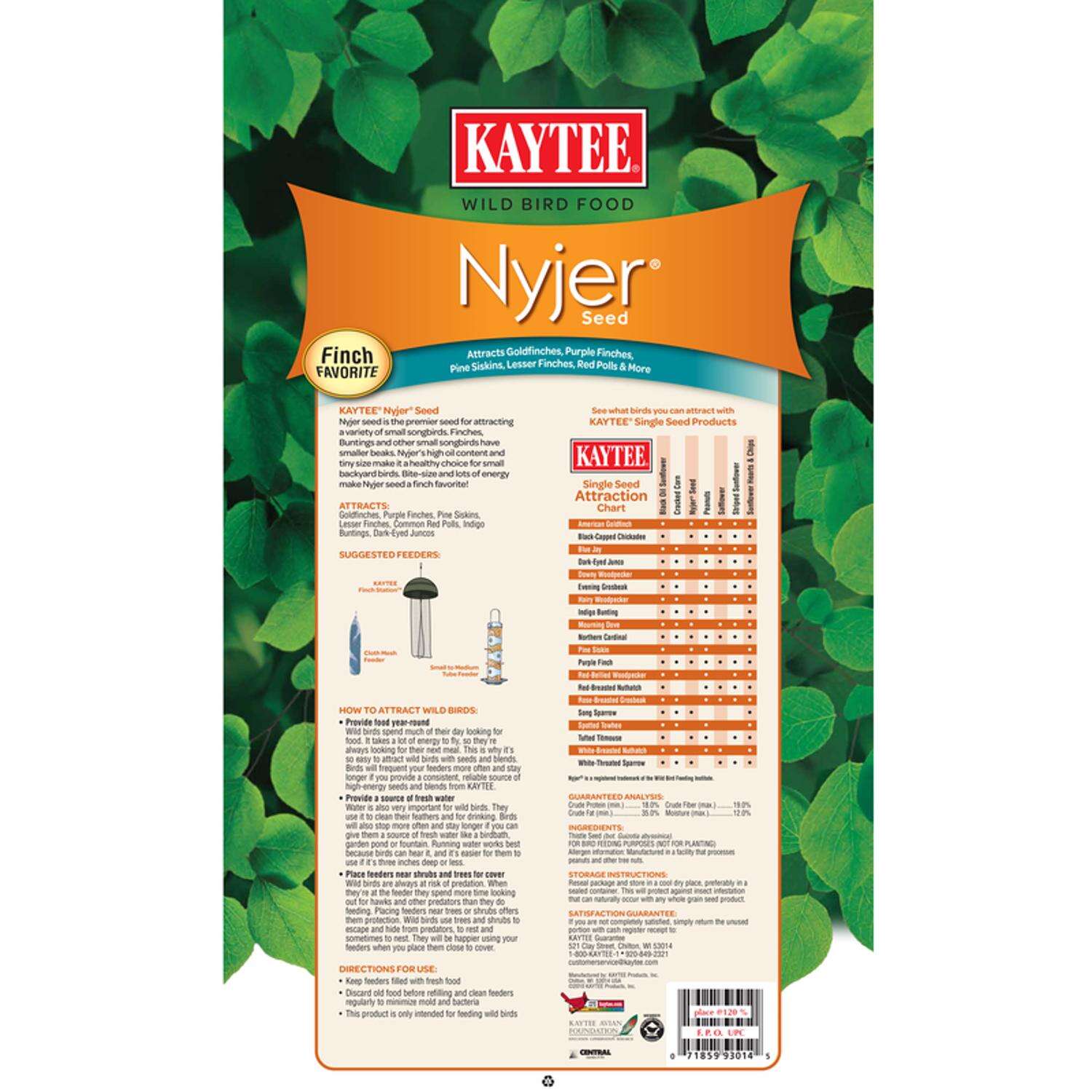 Kaytee Nyjer Songbird Nyger Thistle Seed Wild Bird Food 20 lb