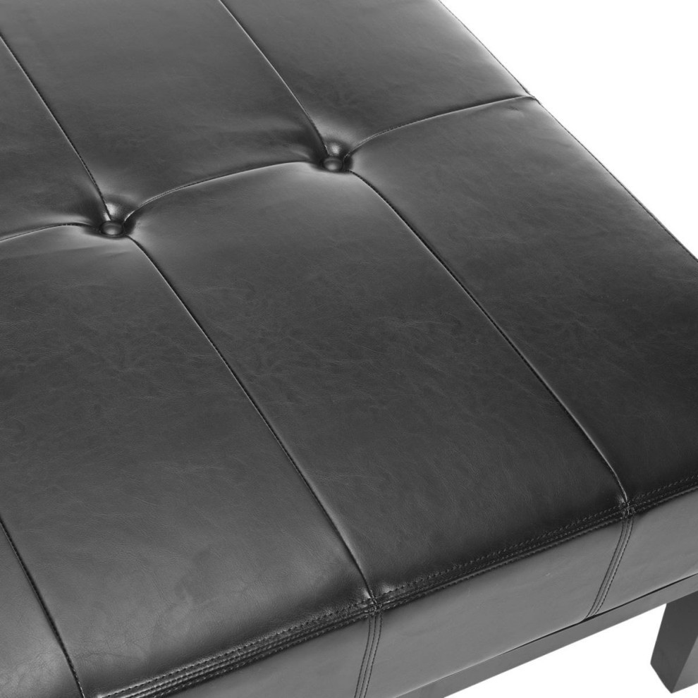 Tonita Large Square Cocktail Ottoman Black   Modern   Footstools And Ottomans   by Virgil Stanis Design  Houzz