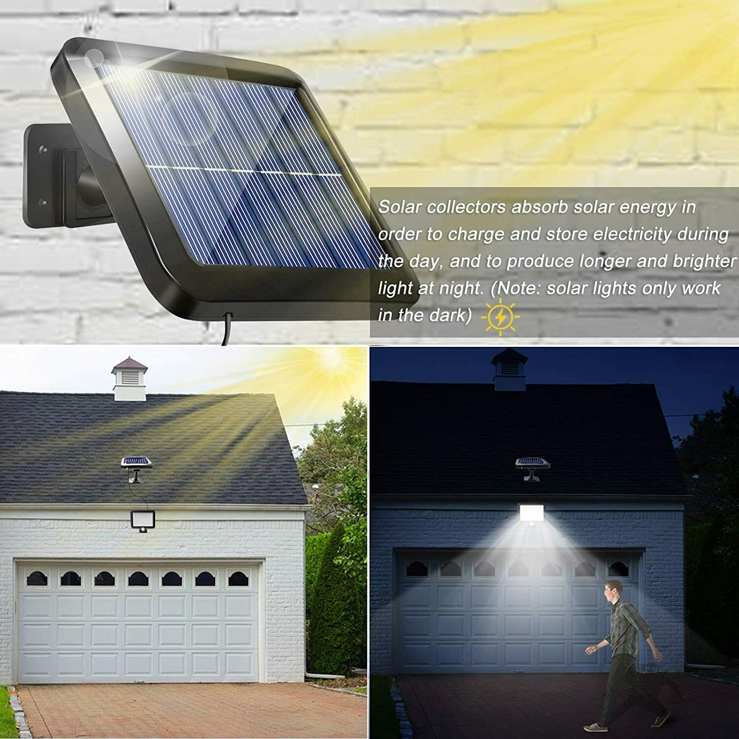 12000LM Super Bright Solar Street Light， Waterproof Solar Flood Light Outdoor for Parking Lot Garden Fence Yard (No Remote Control)