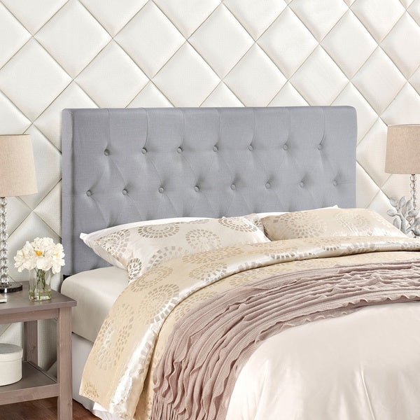 Modway Clique Upholstered Button-tufted Grey Headboard - - 9688219