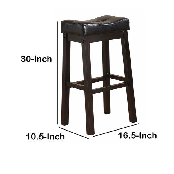 Wooden Sofie Backless Counter Height Stool， Black