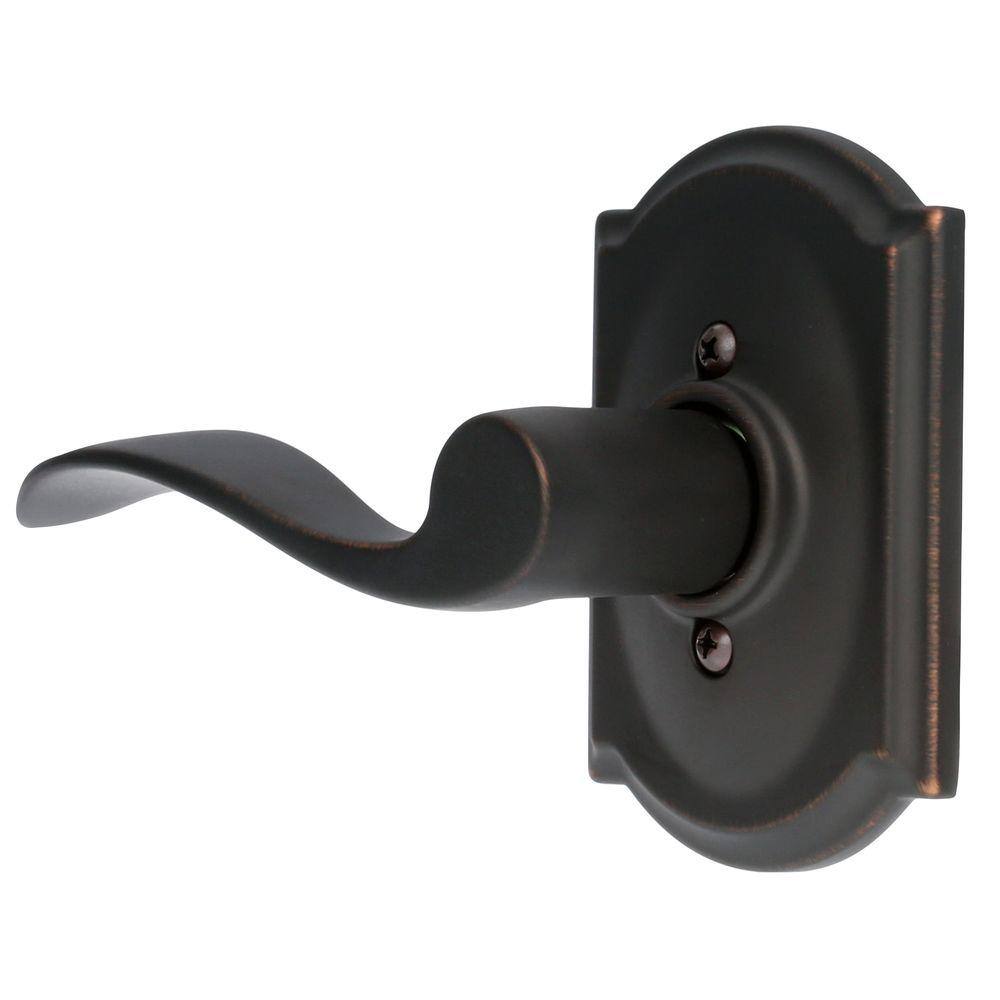 Schlage Accent Aged Bronze Left Handed Dummy Door Handle with Camelot Trim F170 ACC 716 CAM LH