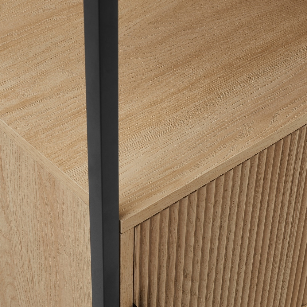Middlebrook Designs Modern Fluted Door Bookcase