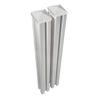 WamBam Fence 6 ft. x 4.5 in. x 4.5 in. Premium Vinyl Fence Posts with Caps (2-Pack) VP13008