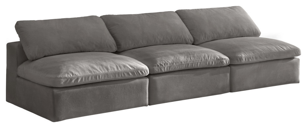 Cozy Velvet Upholstered Comfort Modular Sofa   Transitional   Sofas   by Meridian Furniture  Houzz