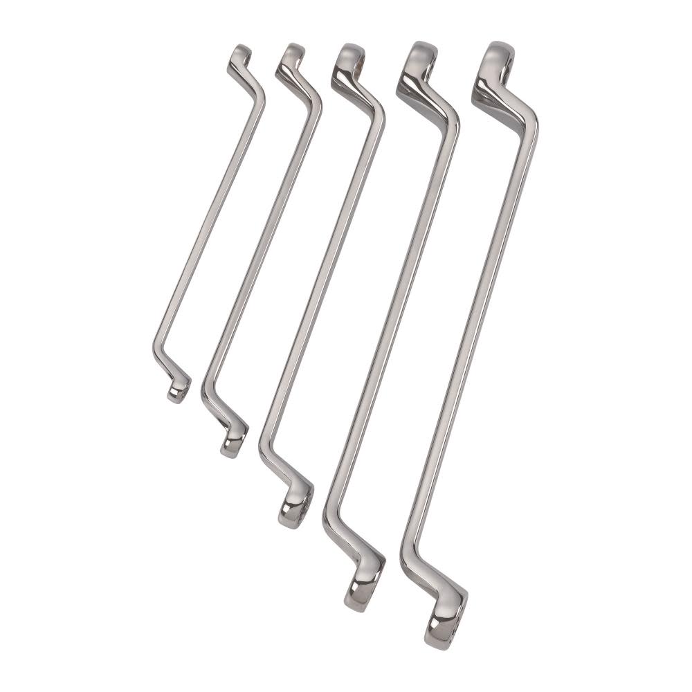 5 Piece Full Polish Offset Double Box Wrench Set ;