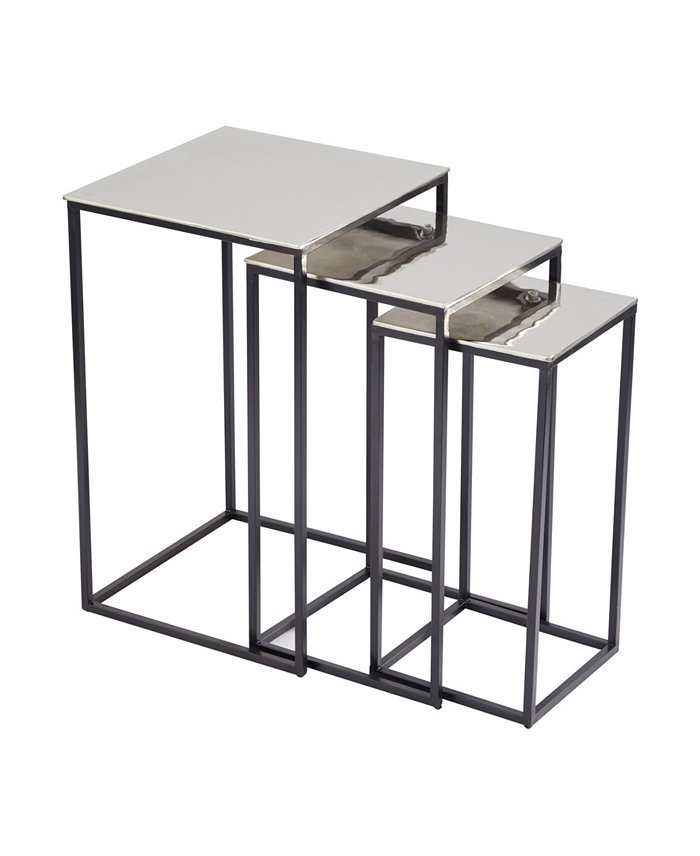 Rosemary Lane Aluminum Contemporary Accent Table Set of 3