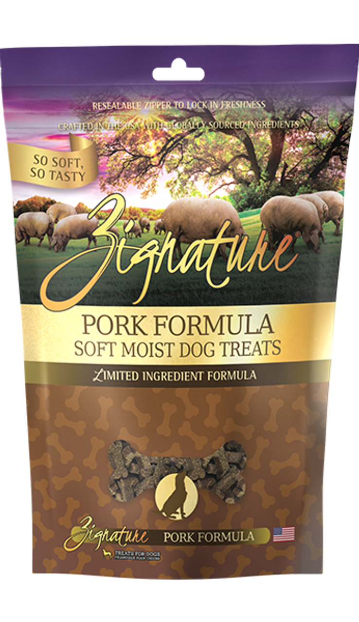 Zignature Pork Soft Moist Treats， 4oz