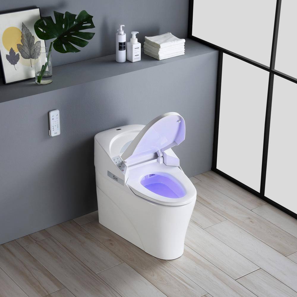 OVE Decors Yosemite 1.27 GPF Single Flush Elongated Smart Toilet and Bidet with Seat in White 15WST-YOSE32-WH