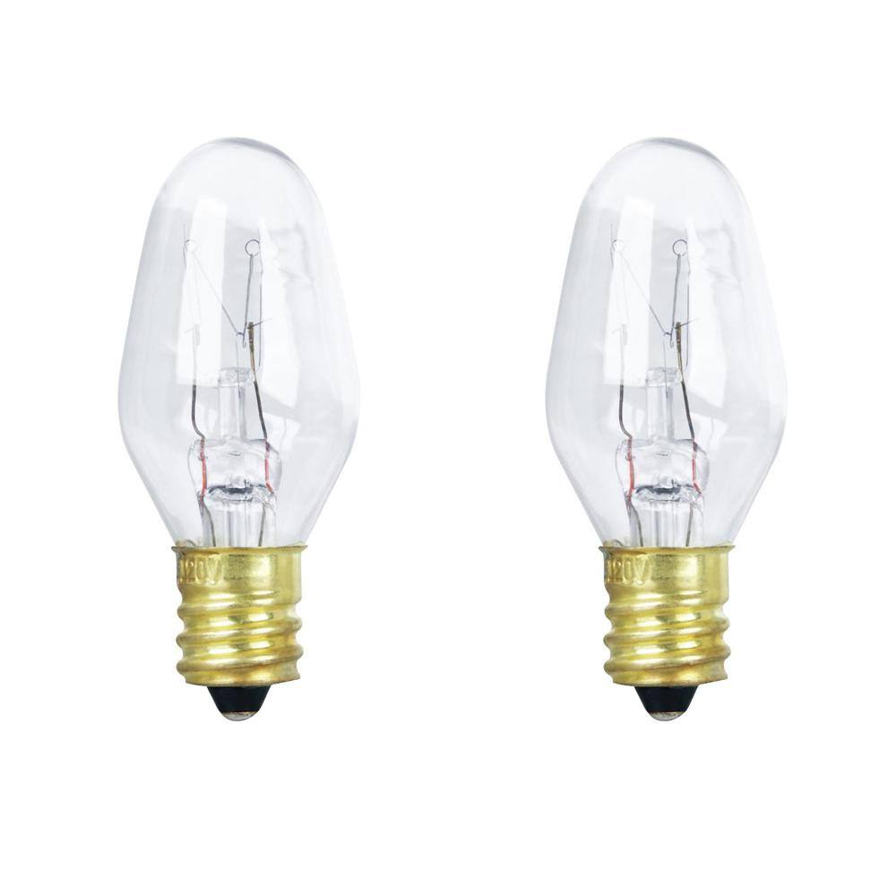 Feit Electric 10-Watt Soft White (2700K) C7 Candelabra E12 Base Dimmable Incandescent Appliance Light Bulb (2-Pack) BP10C712HDRP