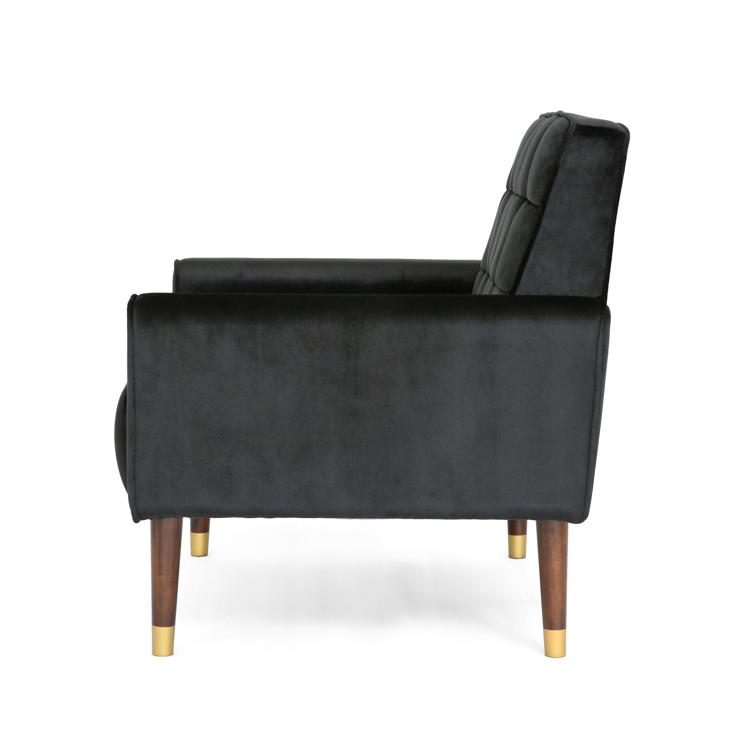 Betsy Velvet Armchair, Modern Glam, Button-Tufted, Waffle Stitching