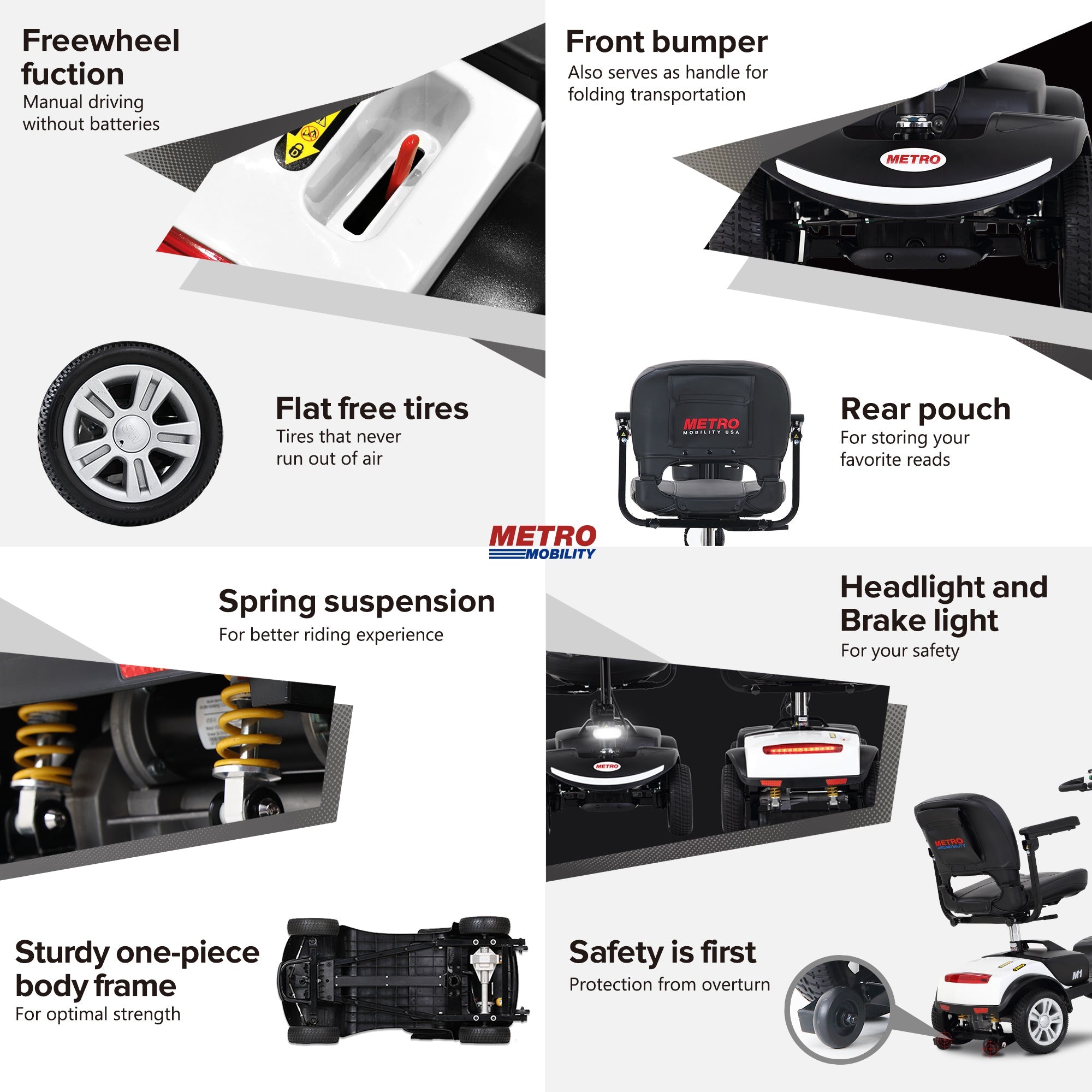 Foldable 4 Wheels Mobility Scooter for Elderly，Powered Scooter with Charger Basket