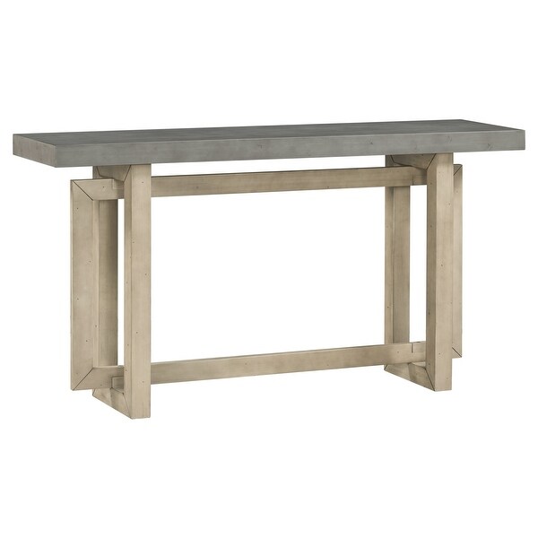 Contemporary Console Table with Industrial-inspired Concrete Wood Top