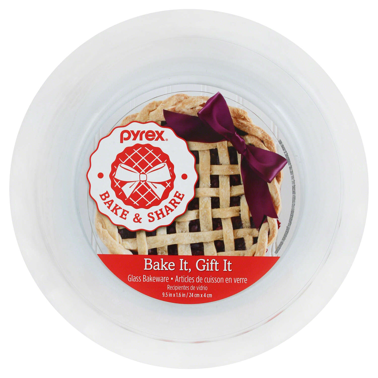 Pyrex 9.5 in. W X 9-1/2 in. L Pie Plate Clear