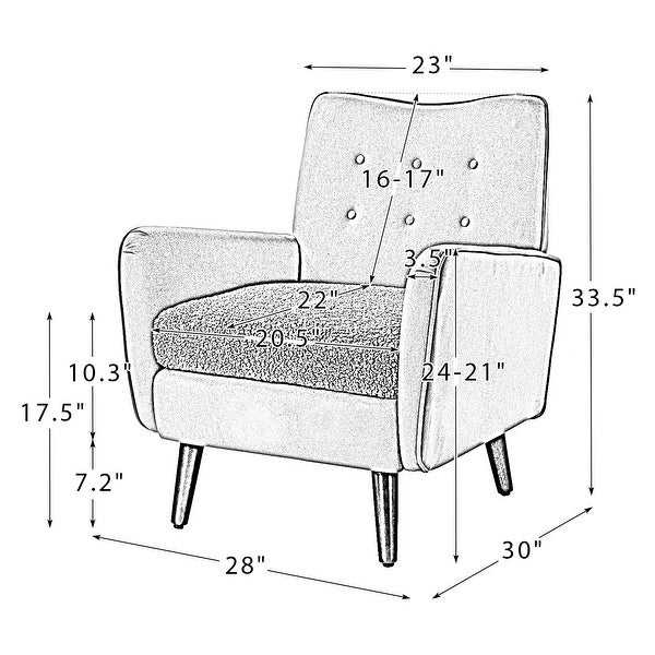 Epirus Upholstered Accent Armchair with Button Tufted Back by HULALA HOME