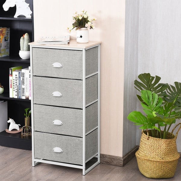 Chest Storage Tower Side Table Display Storage with 4 Drawers - 18