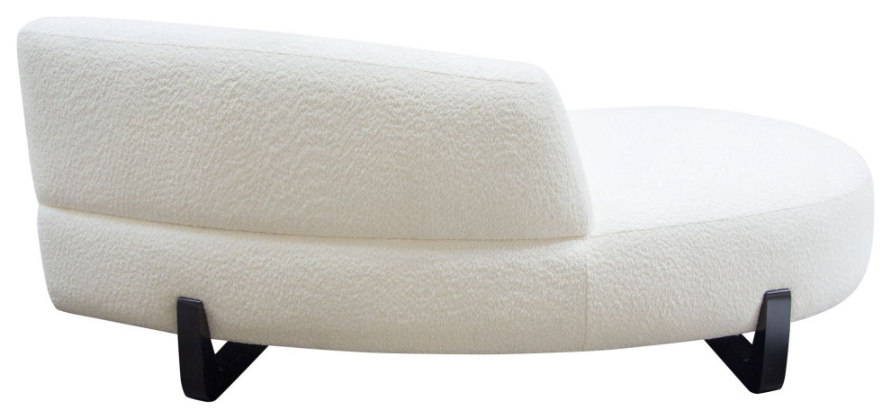 Vesper Curved Armless Left Chaise  White   Transitional   Indoor Chaise Lounge Chairs   by AMOC  Houzz