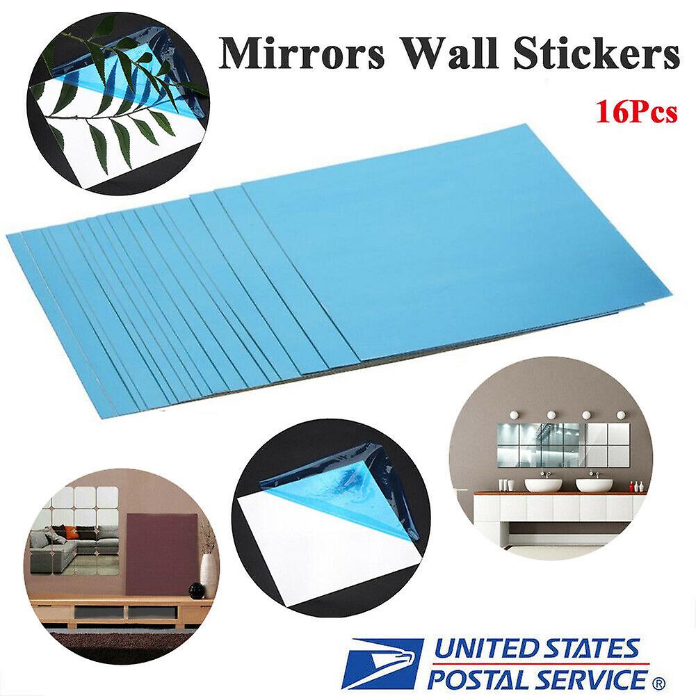 16pcs 3d Mirror Removable Wall Stickers Decal Art Diy Sticker Room Home Decor Us