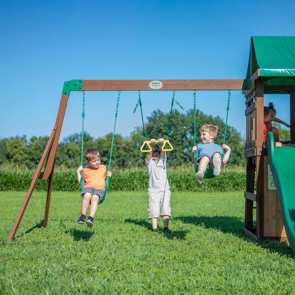 Backyard Discovery Lakewood All Cedar Wooden Swing Set 2001022com