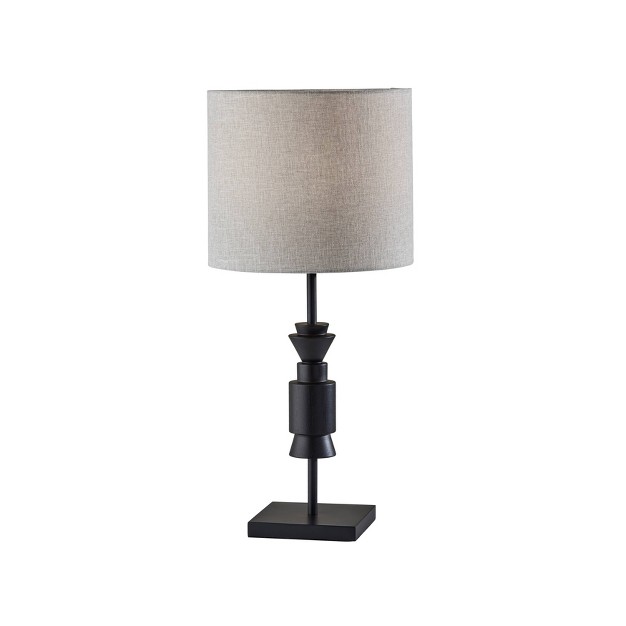 Elton Rubber Wood Table Lamp Black Adesso