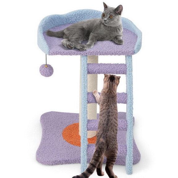 Costway 53149627 19 Inch Mohair Plush Cat Tree wit...