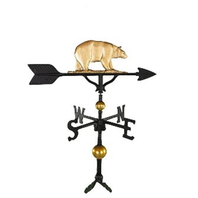 Montague Metal Products WV-345-GB 300 Series 32 In. Deluxe Gold Bear Weathervane