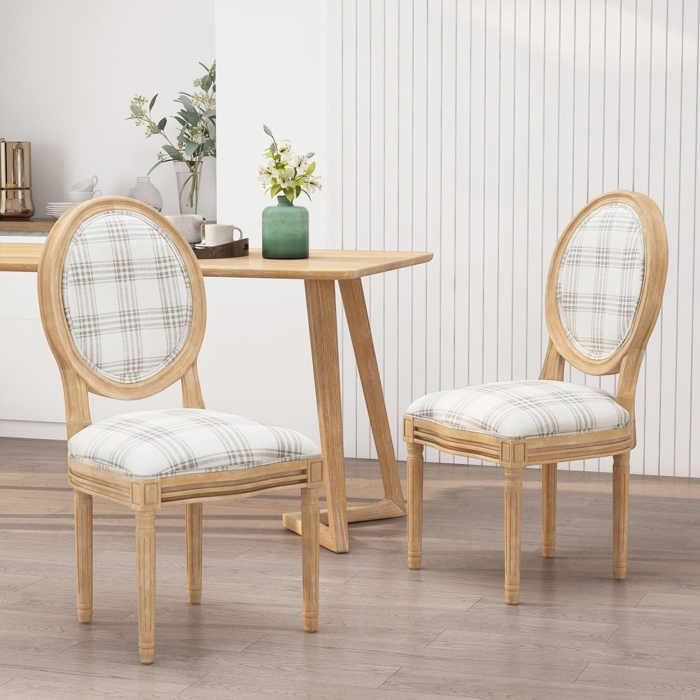 Phinnaeus French Country Fabric Dining Chairs (Set of 2) by Christopher Knight Home