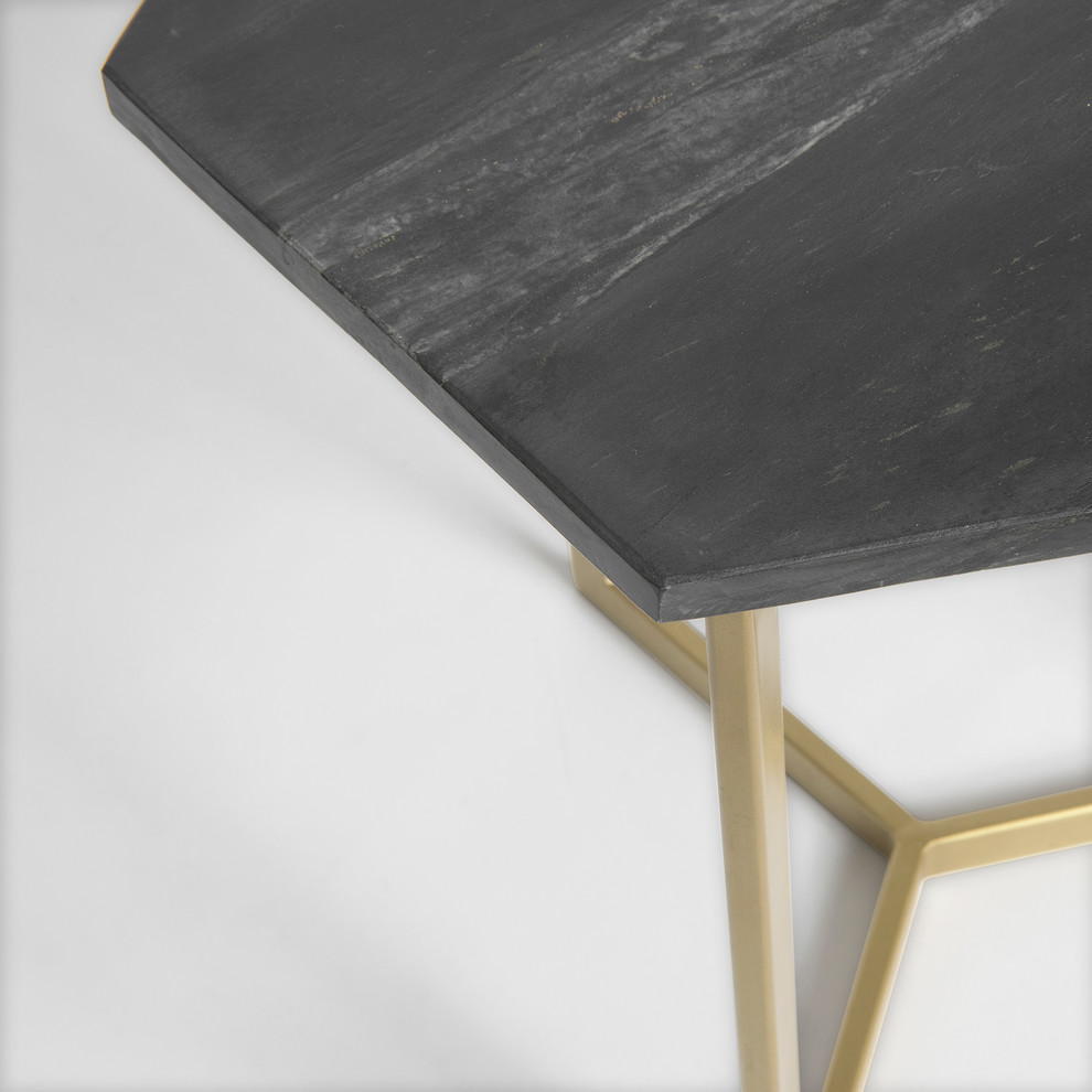 Marble Hexagon Accent Table   Contemporary   Side Tables And End Tables   by Best Home Fashion  Houzz