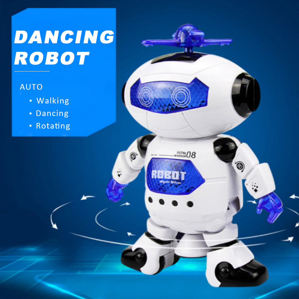 Walking Dancing Robot Toys for Toddlers Kids， 360° Body Spinning LED Lights and Music